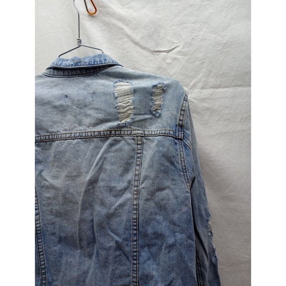 KUT From The Kloth AMELIA Distressed Denim Jean Jacket Size Medium - Picture 12 of 15
